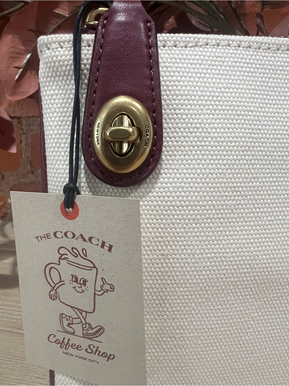 NWT The Coach Coffee Shop Lil Miss Jo Canvas Pouch / Clutch - Picture 3 of 8